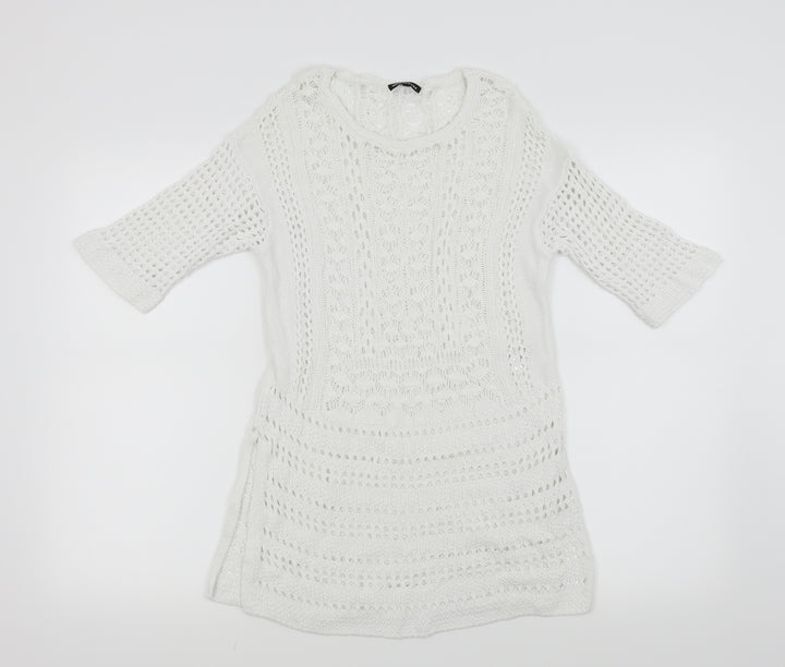 Warehouse Womens White Pullover Jumper Size 6