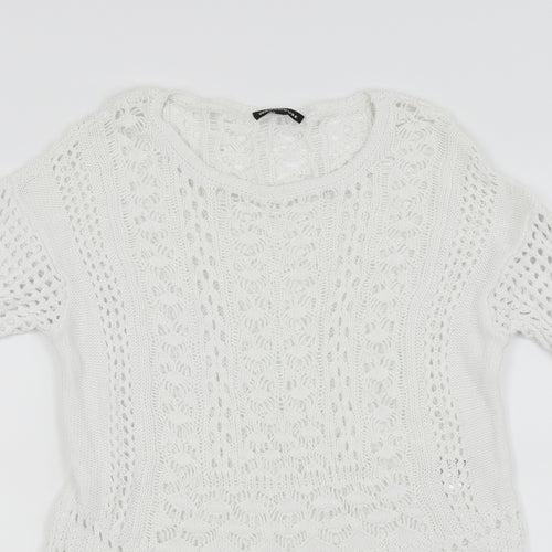 Warehouse Womens White   Pullover Jumper Size 6