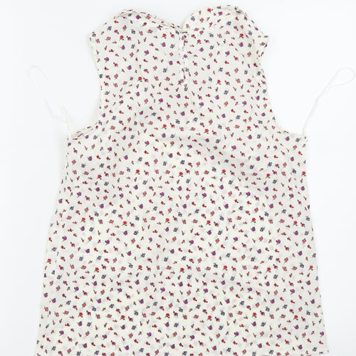 New Look Womens White Floral  Camisole Blouse Size 8