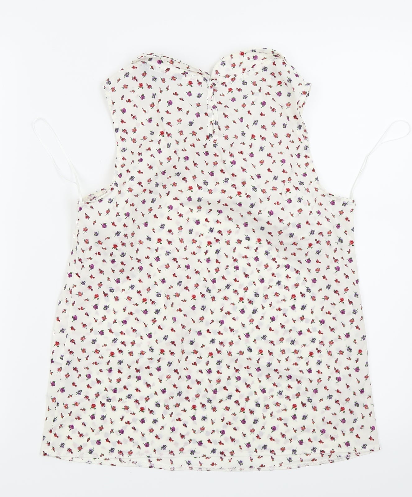 New Look Womens White Floral  Camisole Blouse Size 8