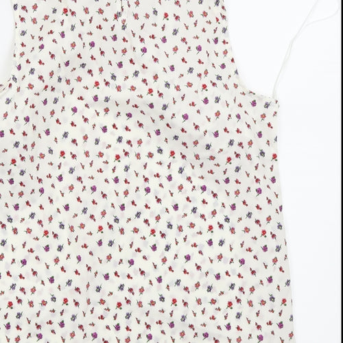 New Look Womens White Floral  Camisole Blouse Size 8