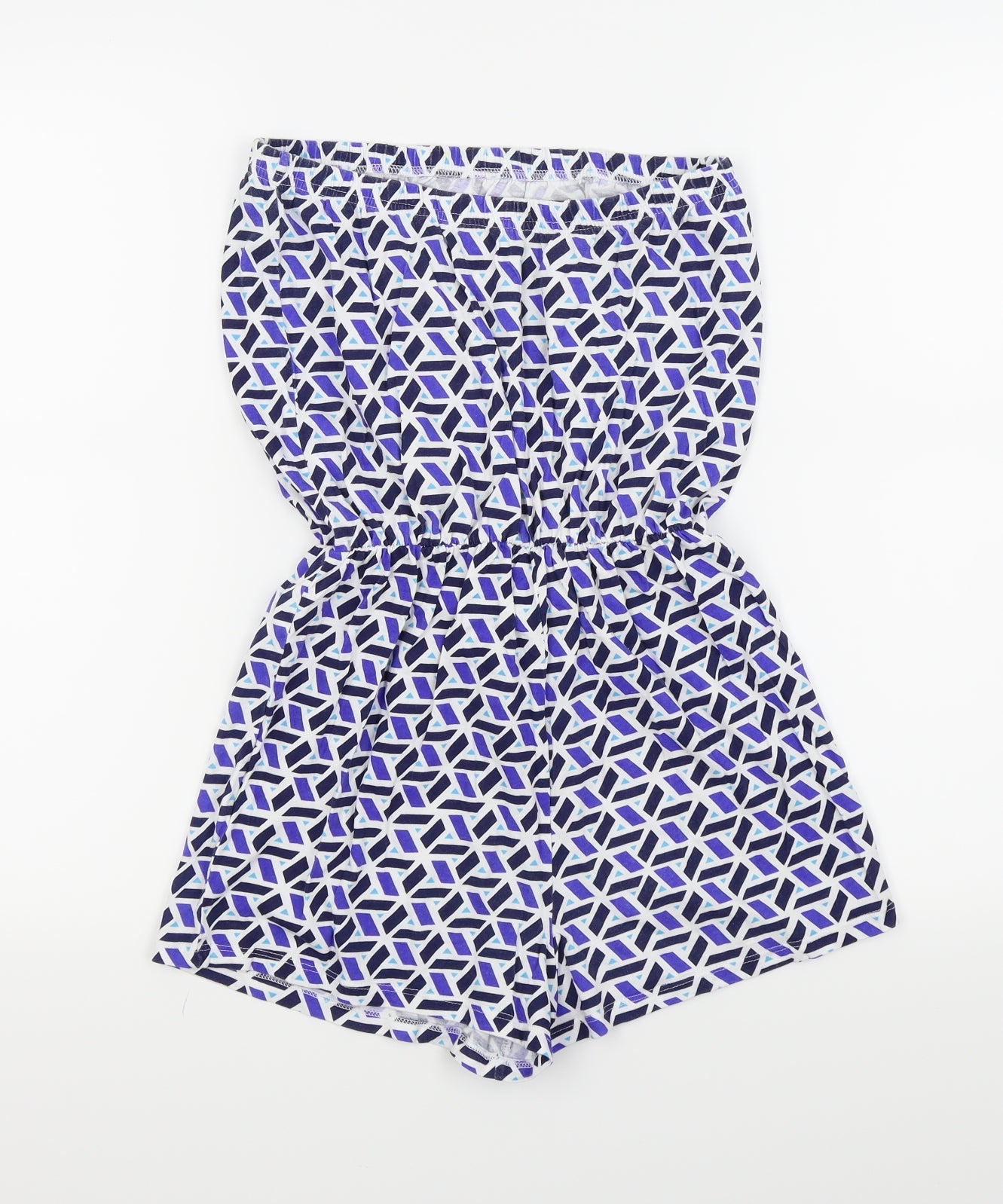 pre worn Womens Blue Geometric  Playsuit One-Piece Size S