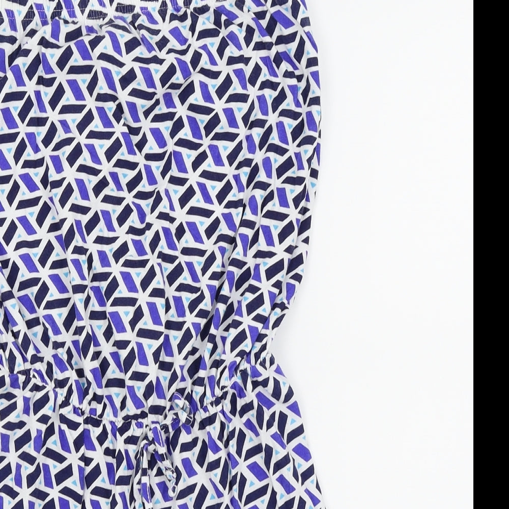 pre worn Womens Blue Geometric  Playsuit One-Piece Size S