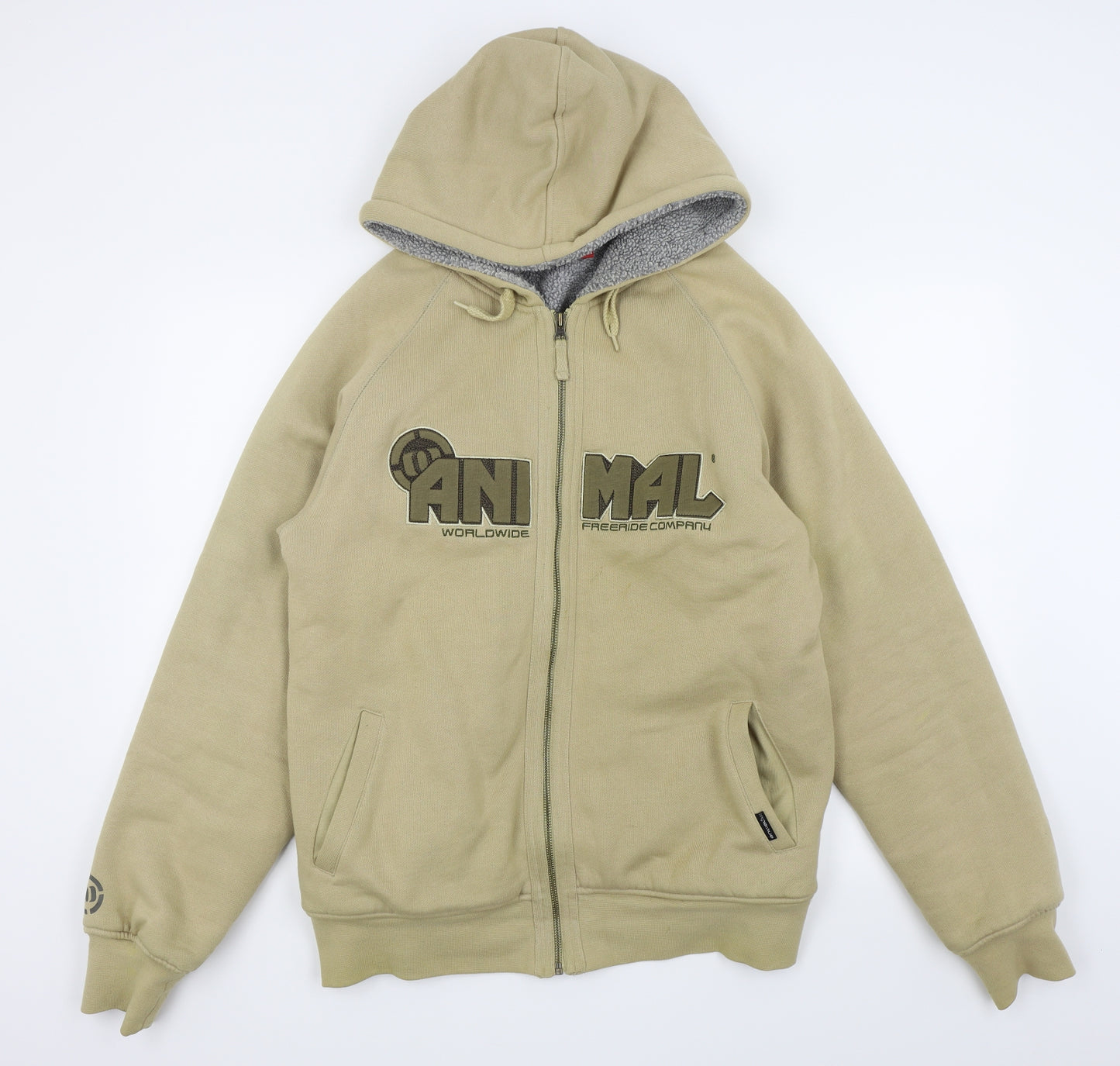 Animal Mens Beige   Full Zip Jumper Size L