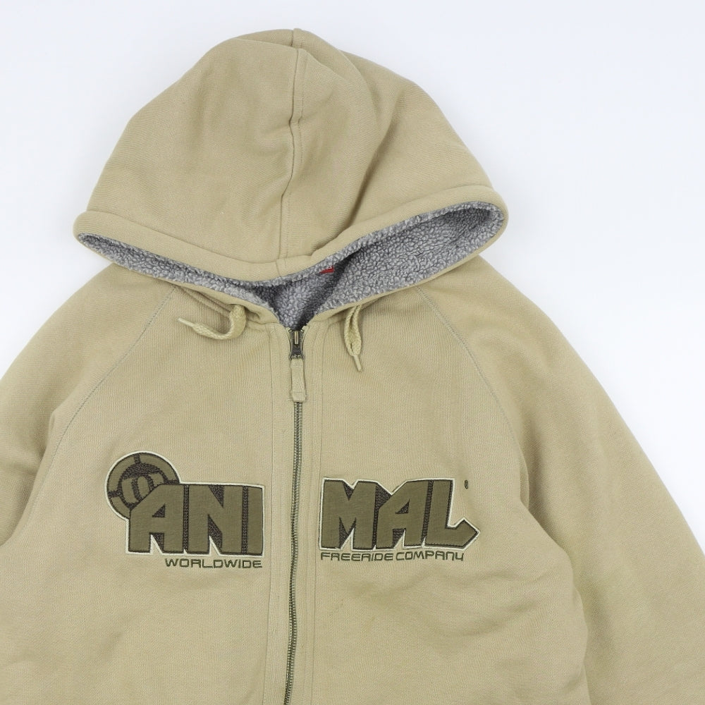 Animal Mens Beige   Full Zip Jumper Size L