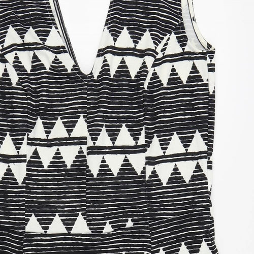 H&M Womens Black Geometric  Fit & Flare  Size 14