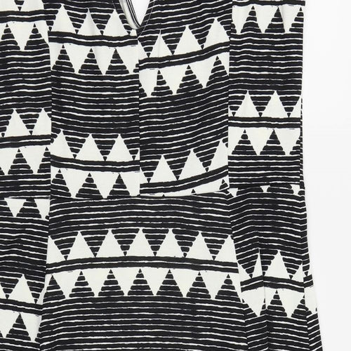 H&M Womens Black Geometric  Fit & Flare  Size 14
