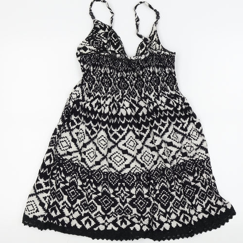 New Look Womens Black Geometric  Fit & Flare  Size 10