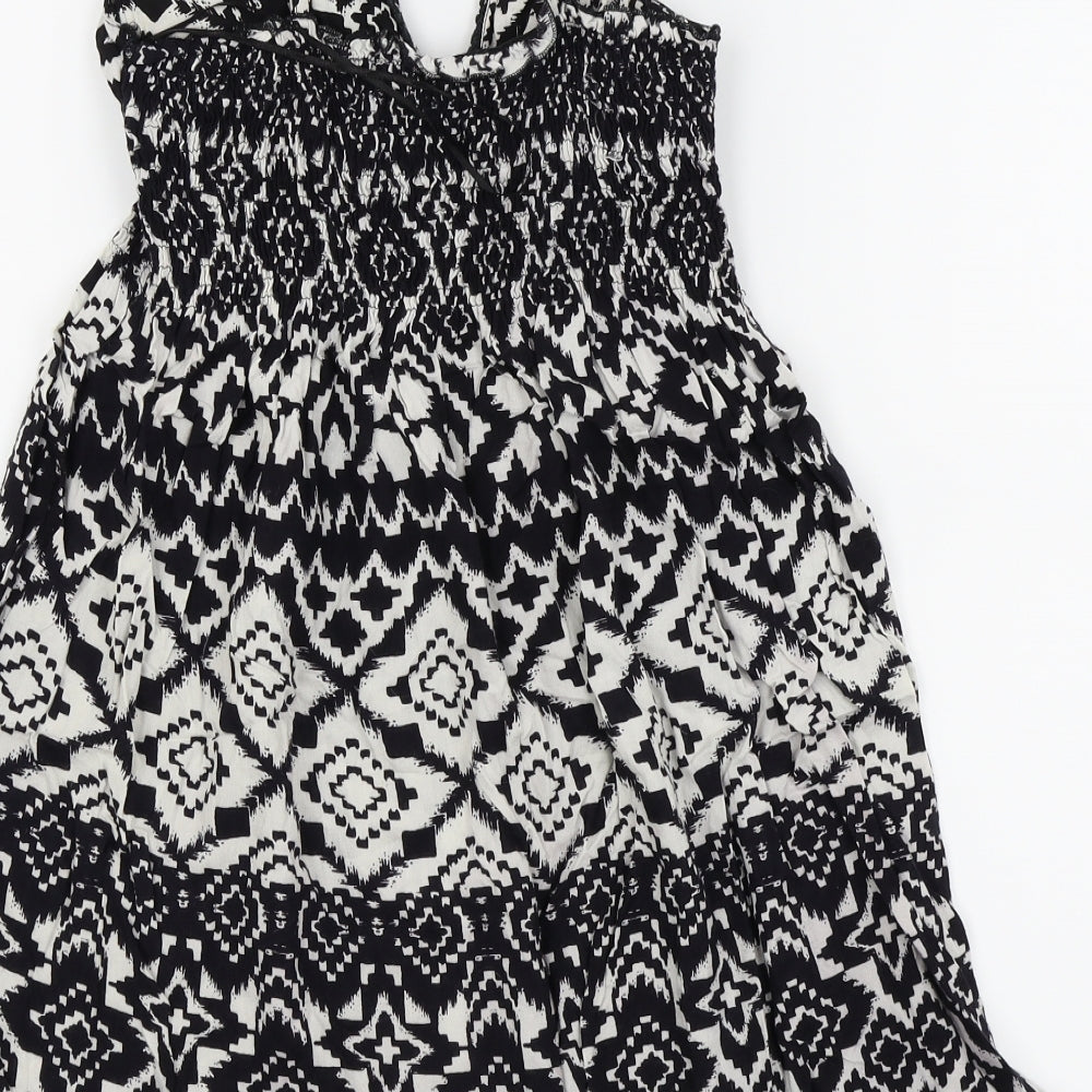 New Look Womens Black Geometric  Fit & Flare  Size 10
