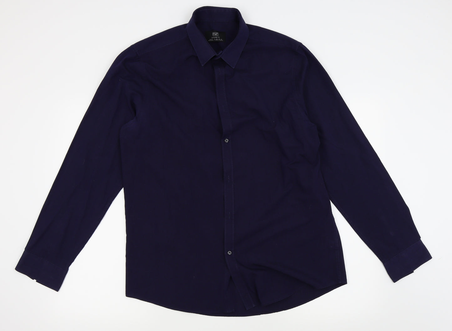 F&F Mens Blue    Dress Shirt Size 16