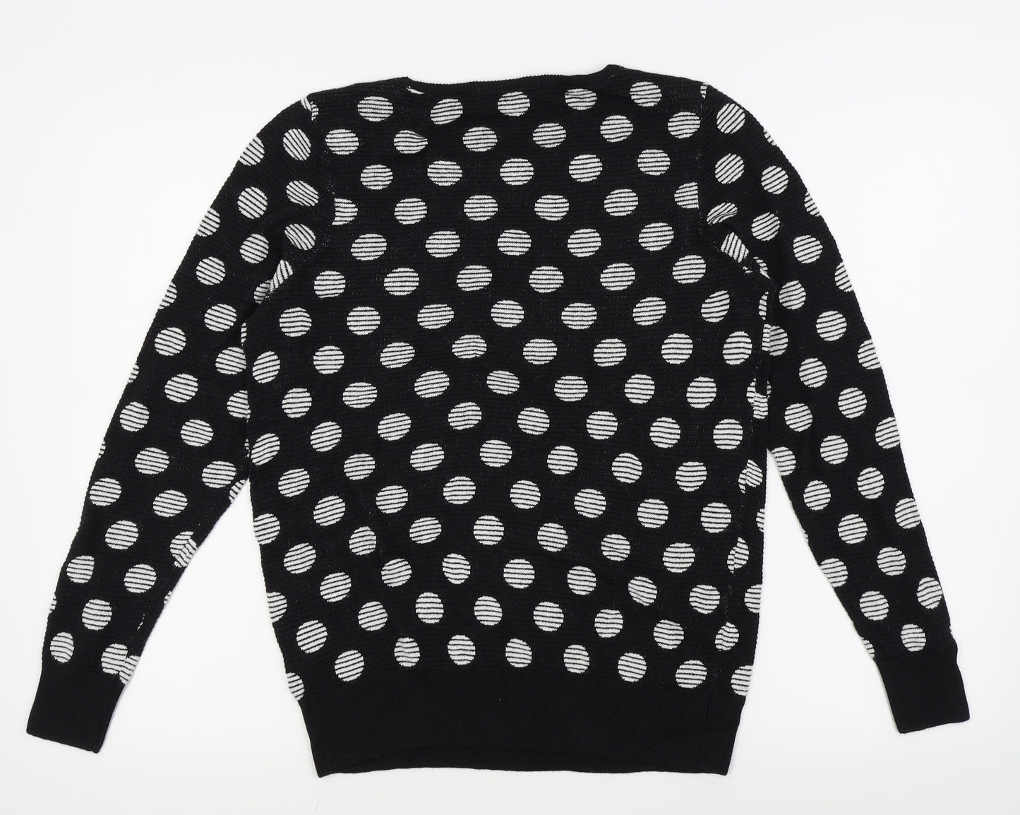 aniston Womens Black Polka Dot  Pullover Jumper Size 10