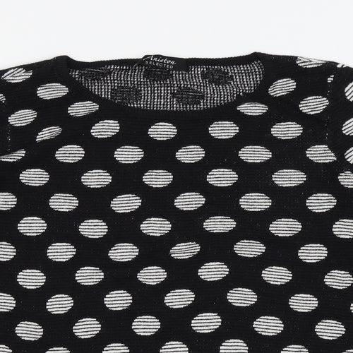 aniston Womens Black Polka Dot  Pullover Jumper Size 10