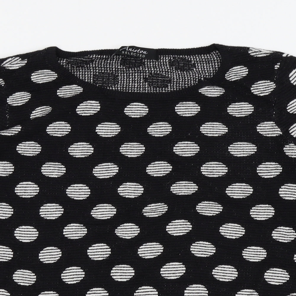aniston Womens Black Polka Dot  Pullover Jumper Size 10