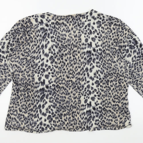 CC Womens Grey Animal Print  Basic T-Shirt Size XL