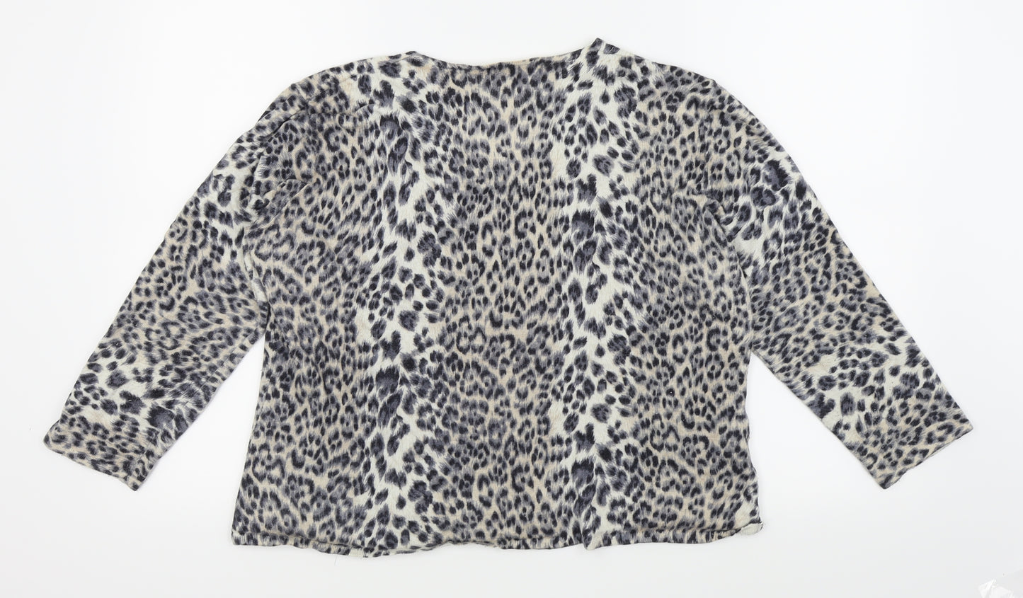 CC Womens Grey Animal Print  Basic T-Shirt Size XL