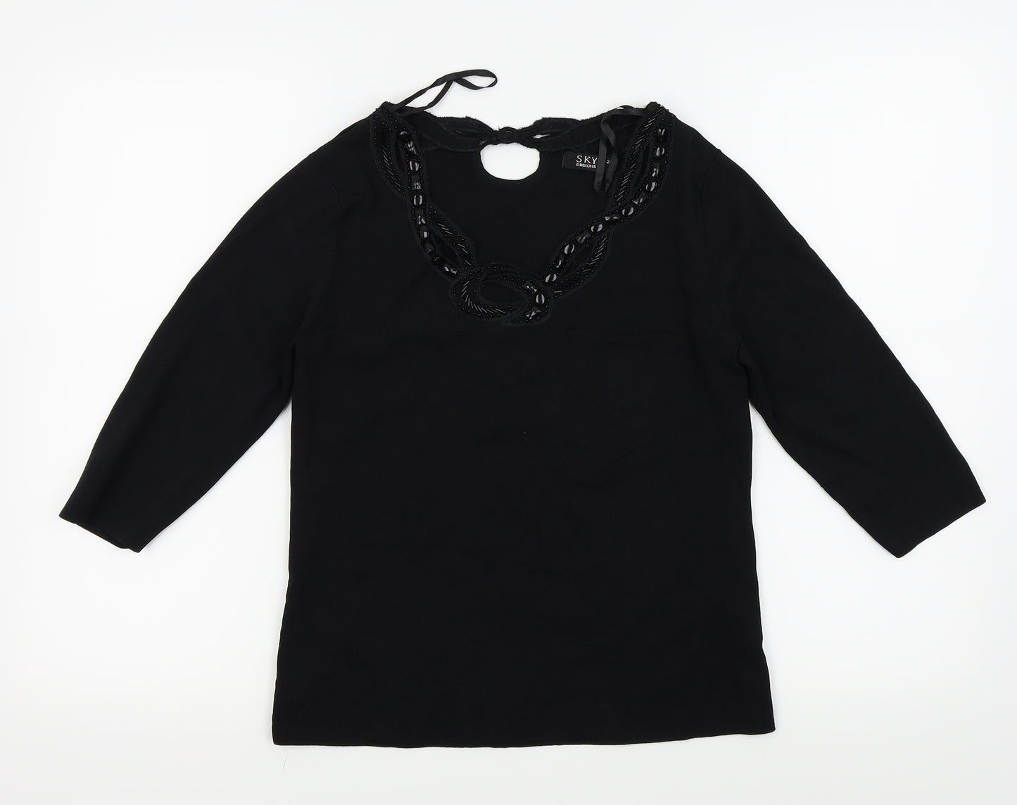 Sky Designs Womens Black   Basic T-Shirt Size 2