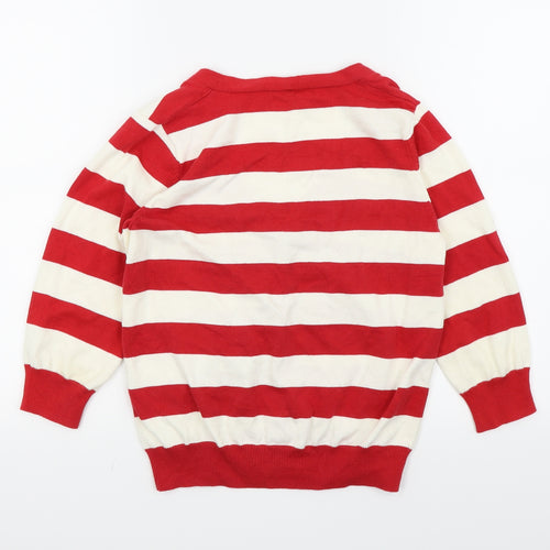 BHS Womens Red Striped  Cardigan Jumper Size 12