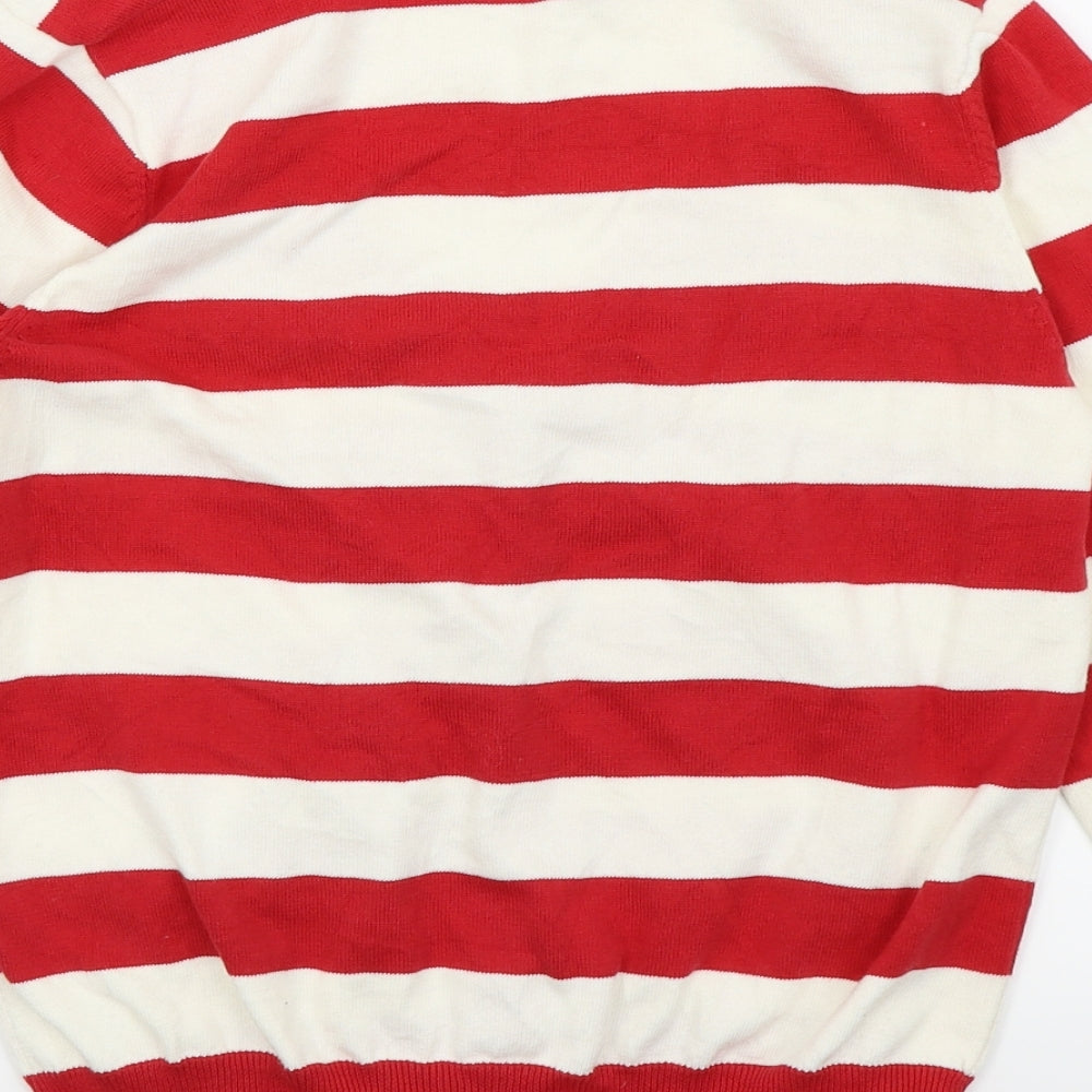 BHS Womens Red Striped  Cardigan Jumper Size 12