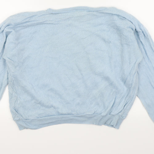 amari Womens Blue Floral  Pullover Jumper Size 18