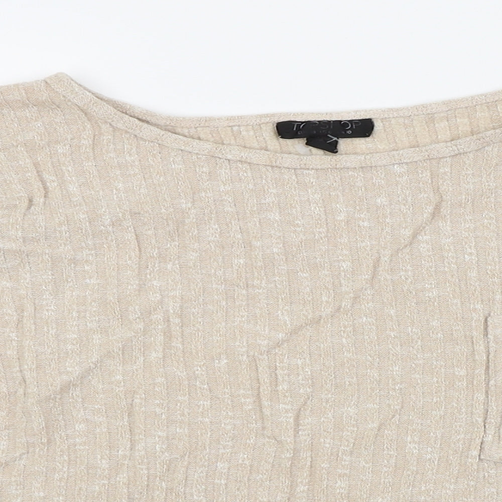 Topshop Womens Beige   Cropped T-Shirt Size 10