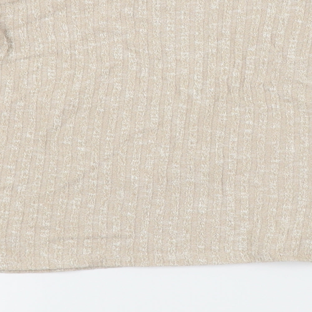Topshop Womens Beige   Cropped T-Shirt Size 10