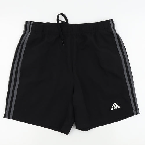 adidas Mens Black Striped  Sweat Shorts Size M - Swimming shorts