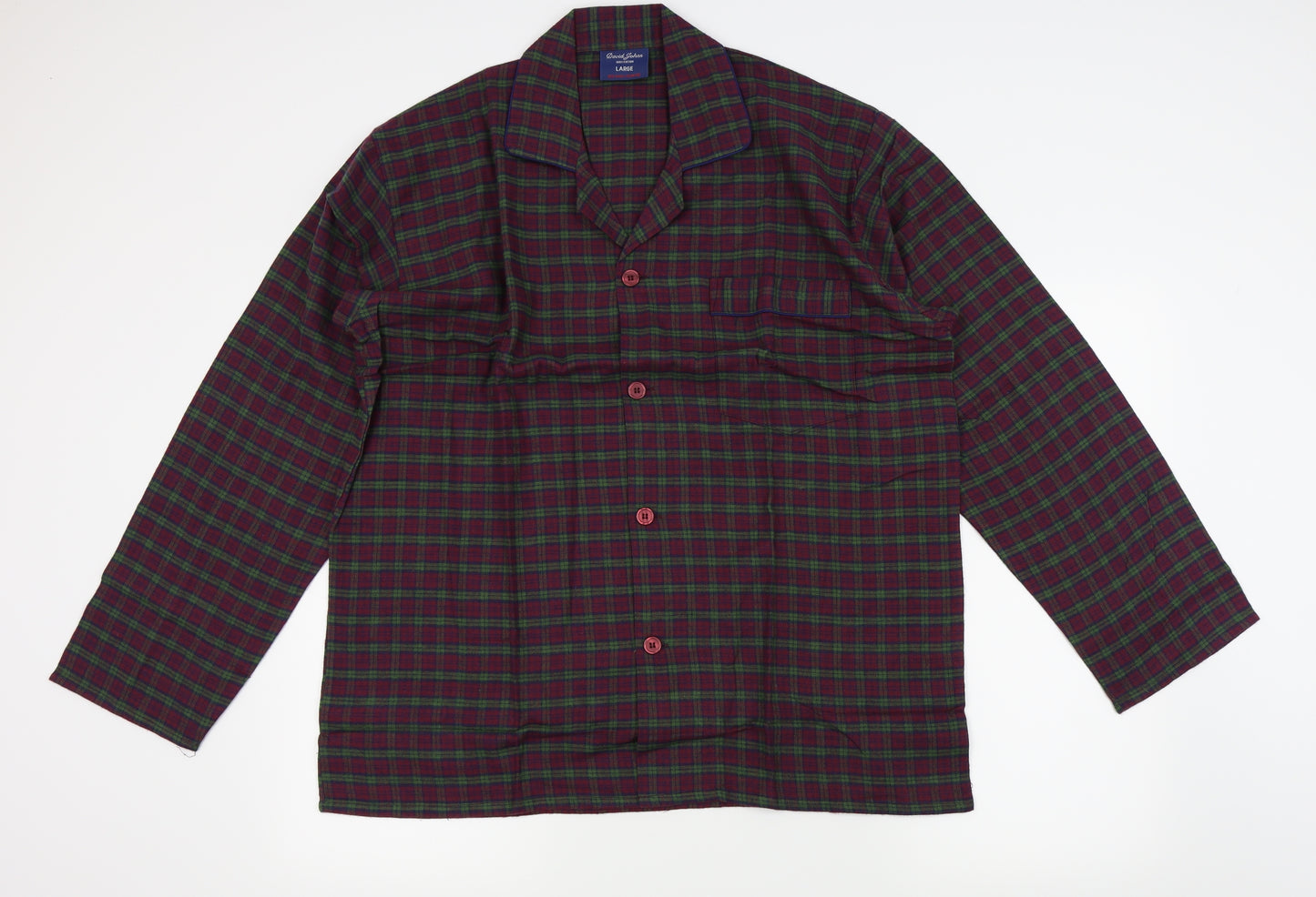 david johns Mens Purple Check   Pyjama Set Size L