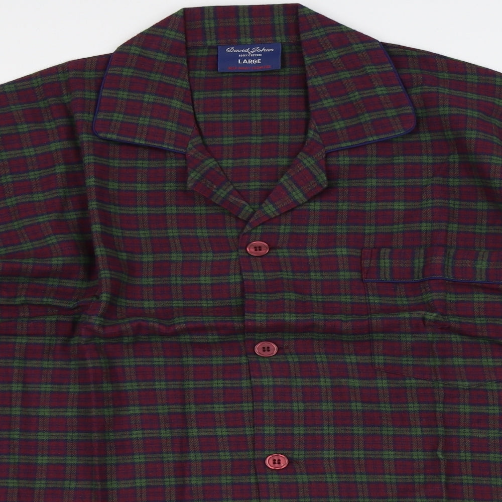 david johns Mens Purple Check   Pyjama Set Size L