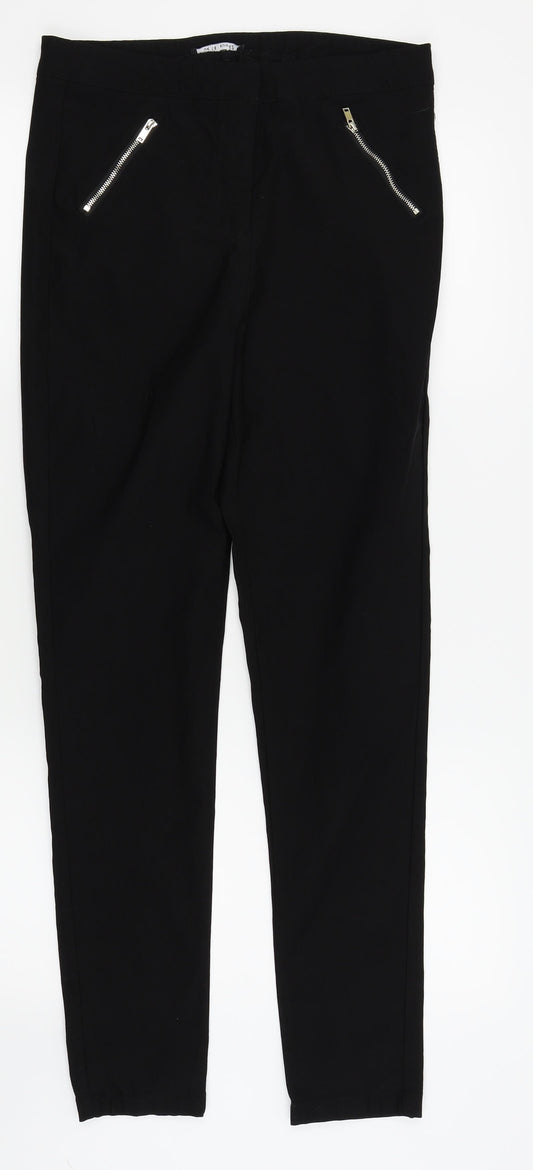Front view of Select women’s black trousers, size UK 14, 27-inch leg