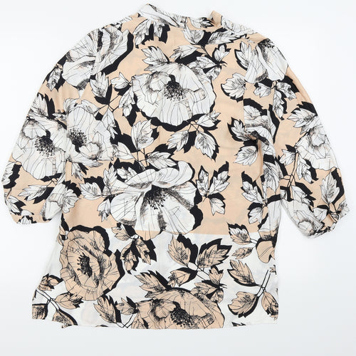 Roman Womens Pink Floral  Basic Blouse Size 12