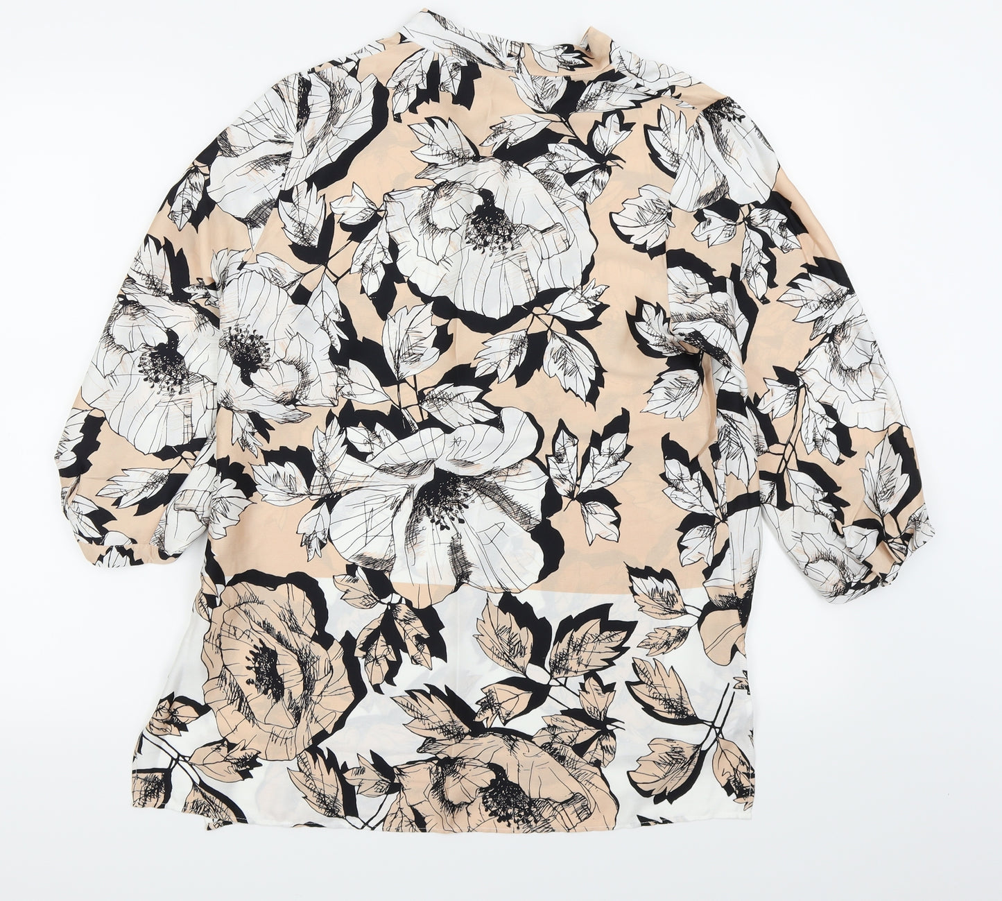 Roman Womens Pink Floral  Basic Blouse Size 12