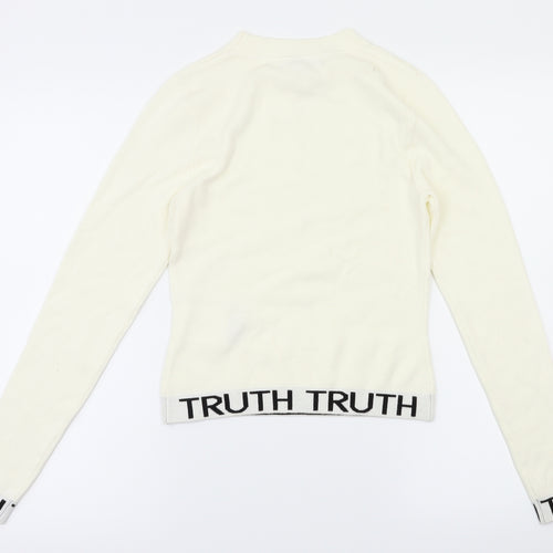 FB Sister Knitwear Girls White   Pullover Jumper Size S