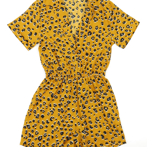 Primark Womens Orange Animal Print  Bodysuit One-Piece Size 4