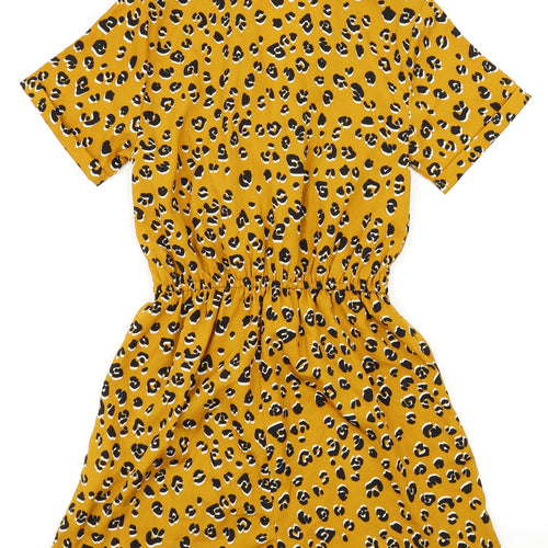Primark Womens Orange Animal Print  Bodysuit One-Piece Size 4