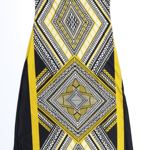 QED London Womens Yellow Argyle/Diamond  Fit & Flare  Size S