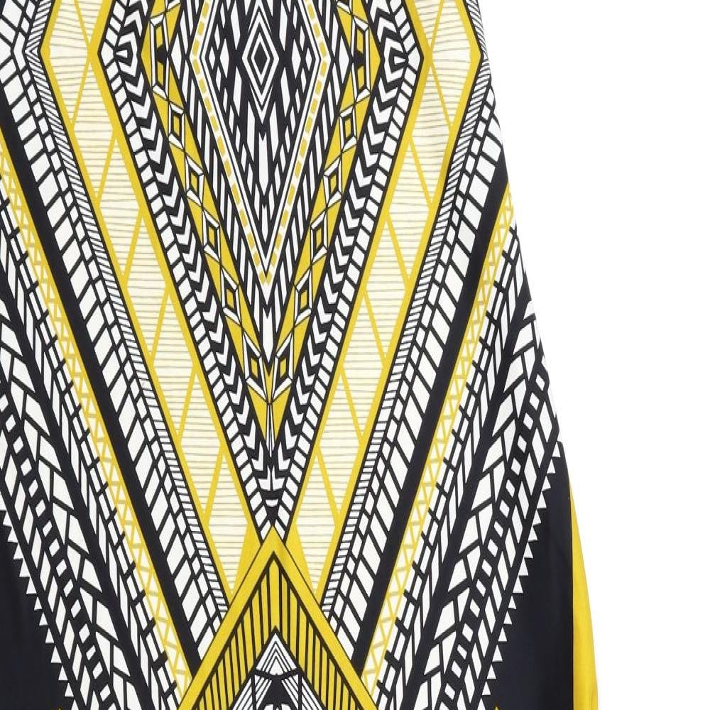 QED London Womens Yellow Argyle/Diamond  Fit & Flare  Size S