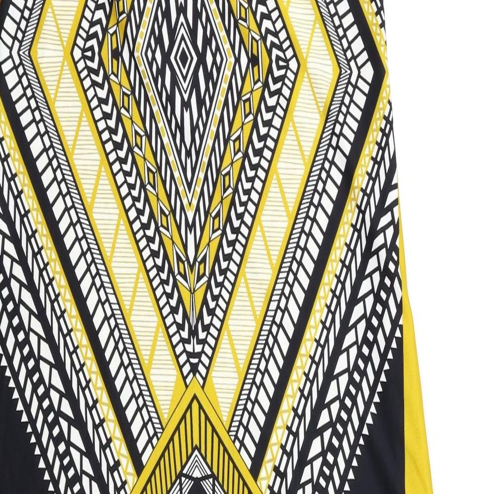 QED London Womens Yellow Argyle/Diamond  Fit & Flare  Size S