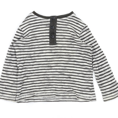 TU Boys Black Striped  Basic T-Shirt Size 12-18 Months