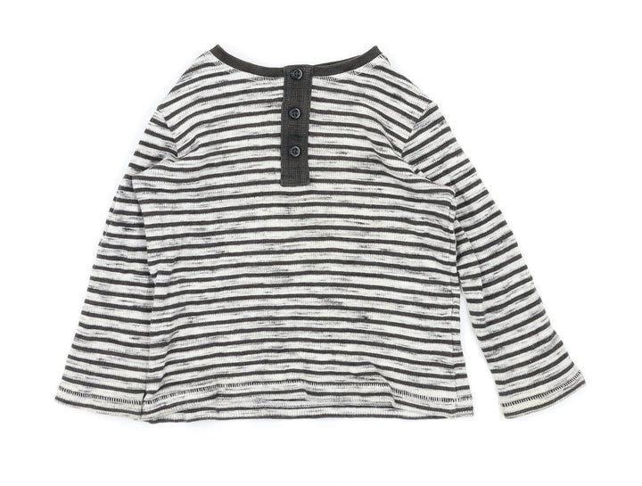 TU Boys Black Striped Basic T-Shirt Size 12-18 Months