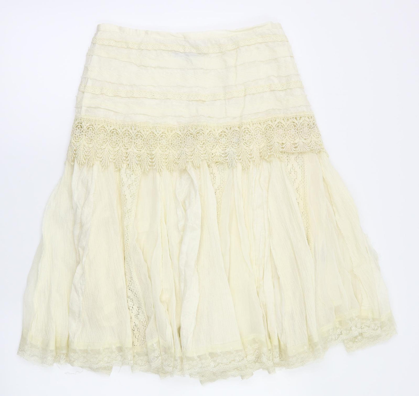 DIMRI Womens Ivory   Flare Skirt Size M