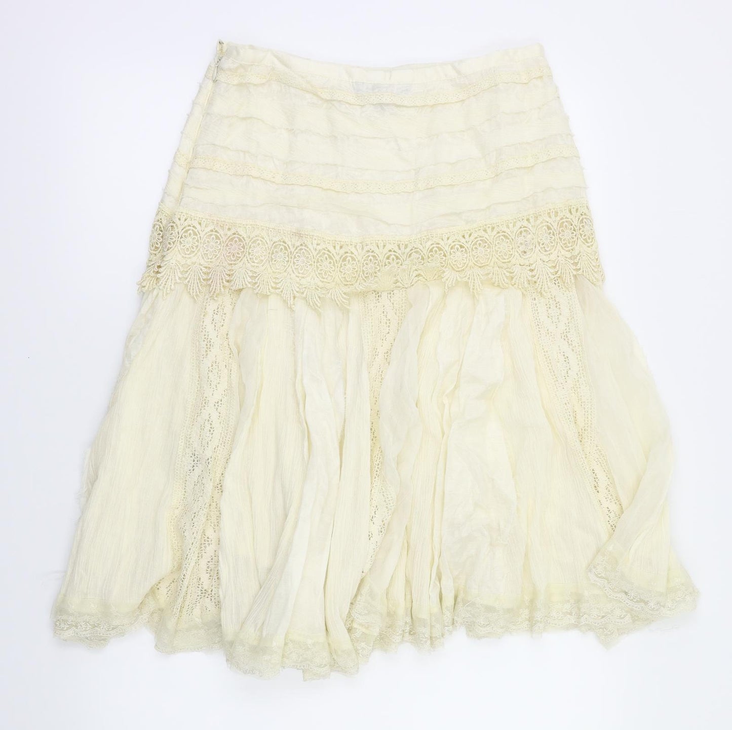 DIMRI Womens Ivory   Flare Skirt Size M