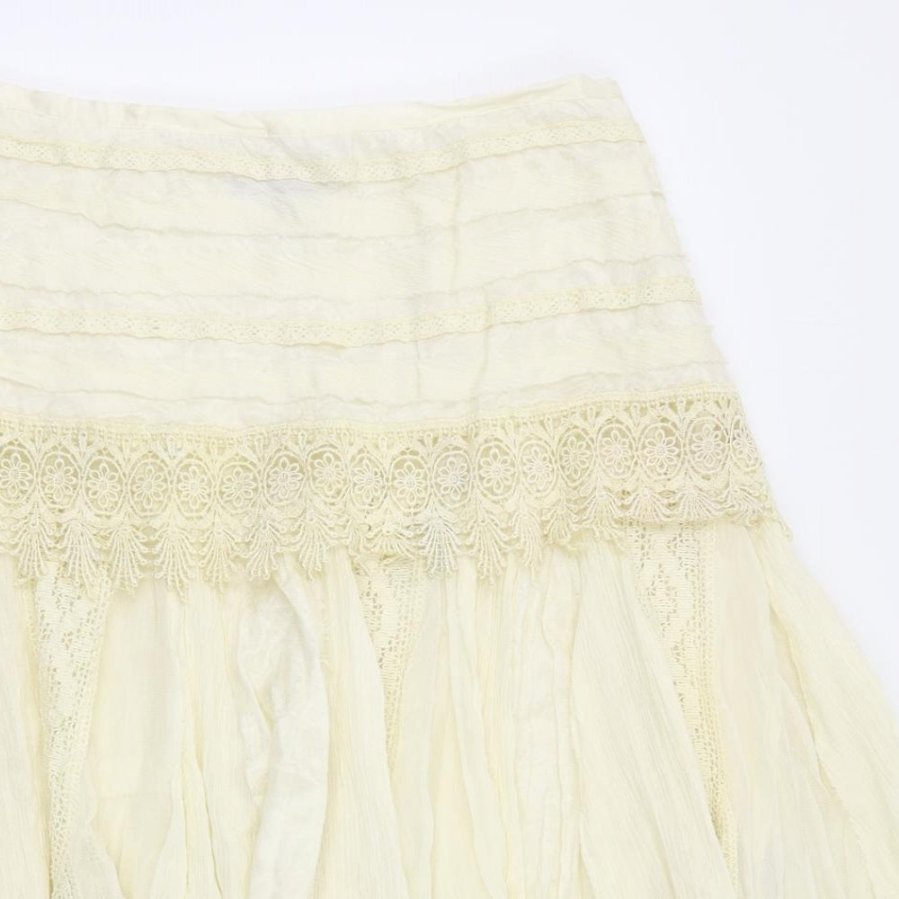 DIMRI Womens Ivory   Flare Skirt Size M