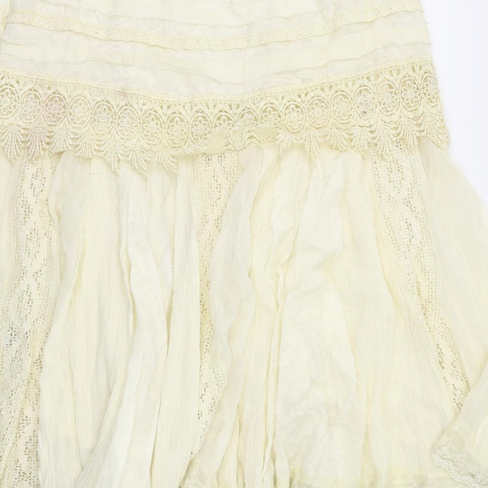 DIMRI Womens Ivory   Flare Skirt Size M