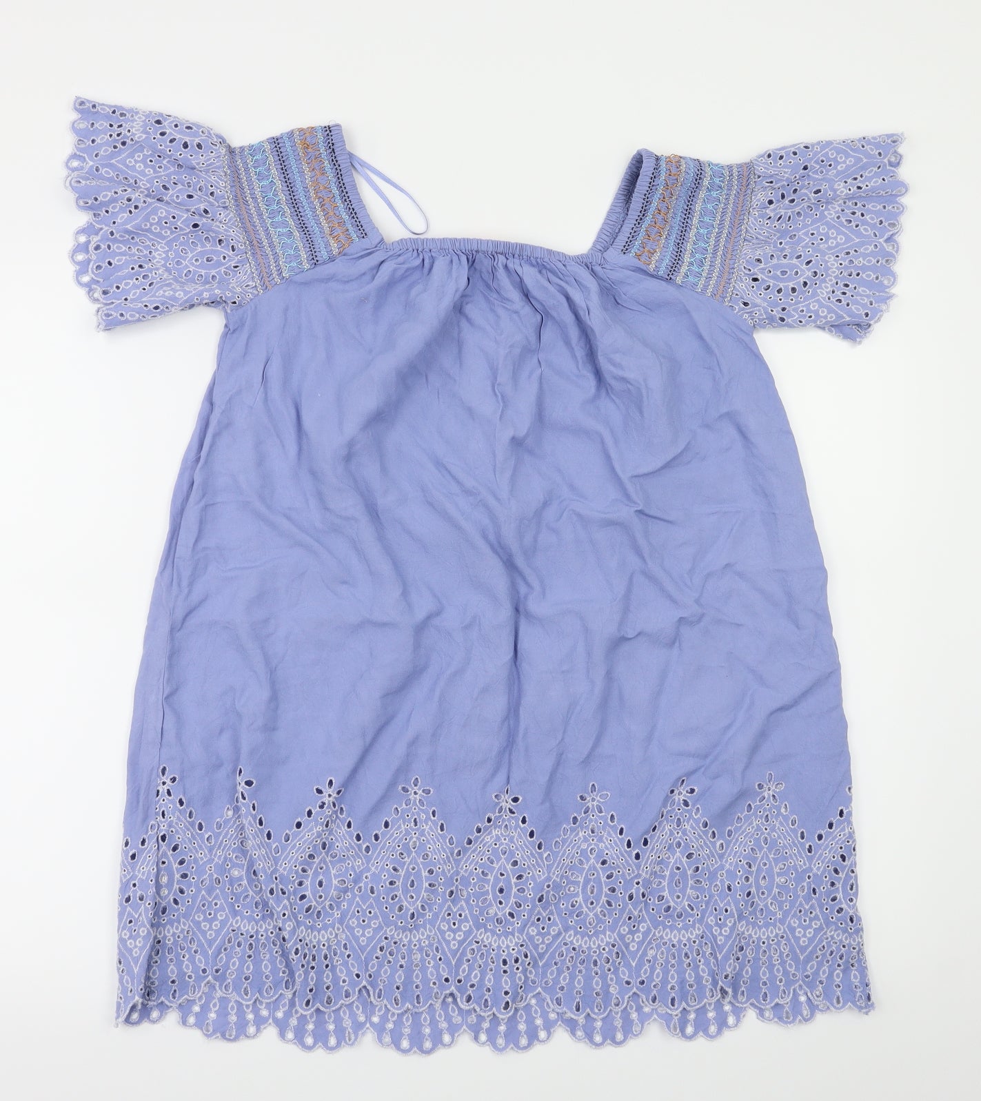 Resort Womens Blue Floral  Basic Polo Size S