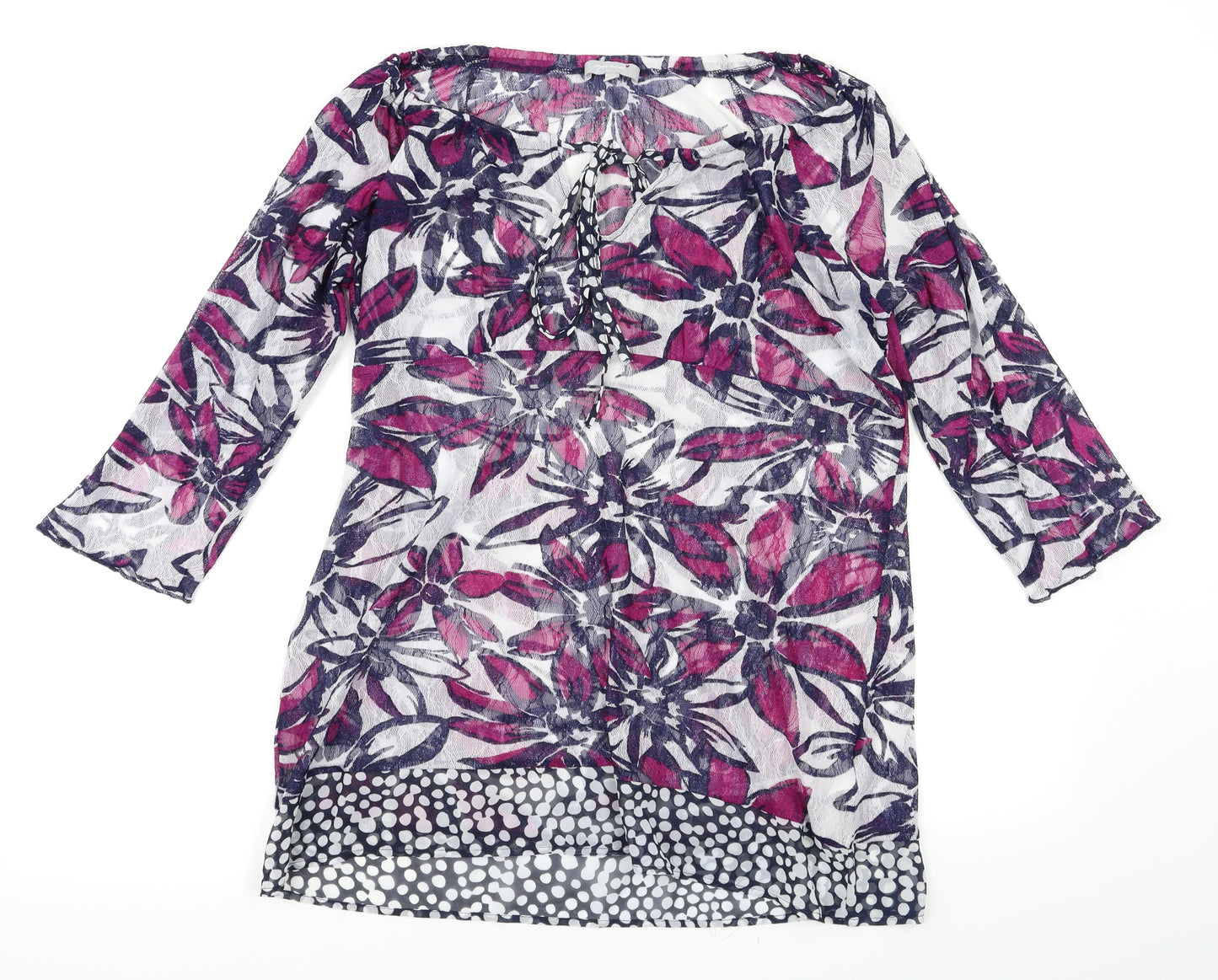 Per Una Womens Pink Floral  Basic T-Shirt Size 14