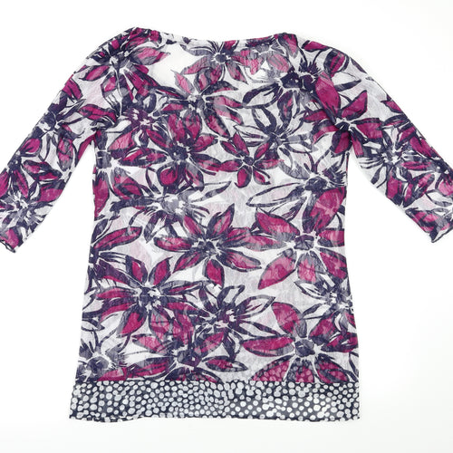 Per Una Womens Pink Floral  Basic T-Shirt Size 14