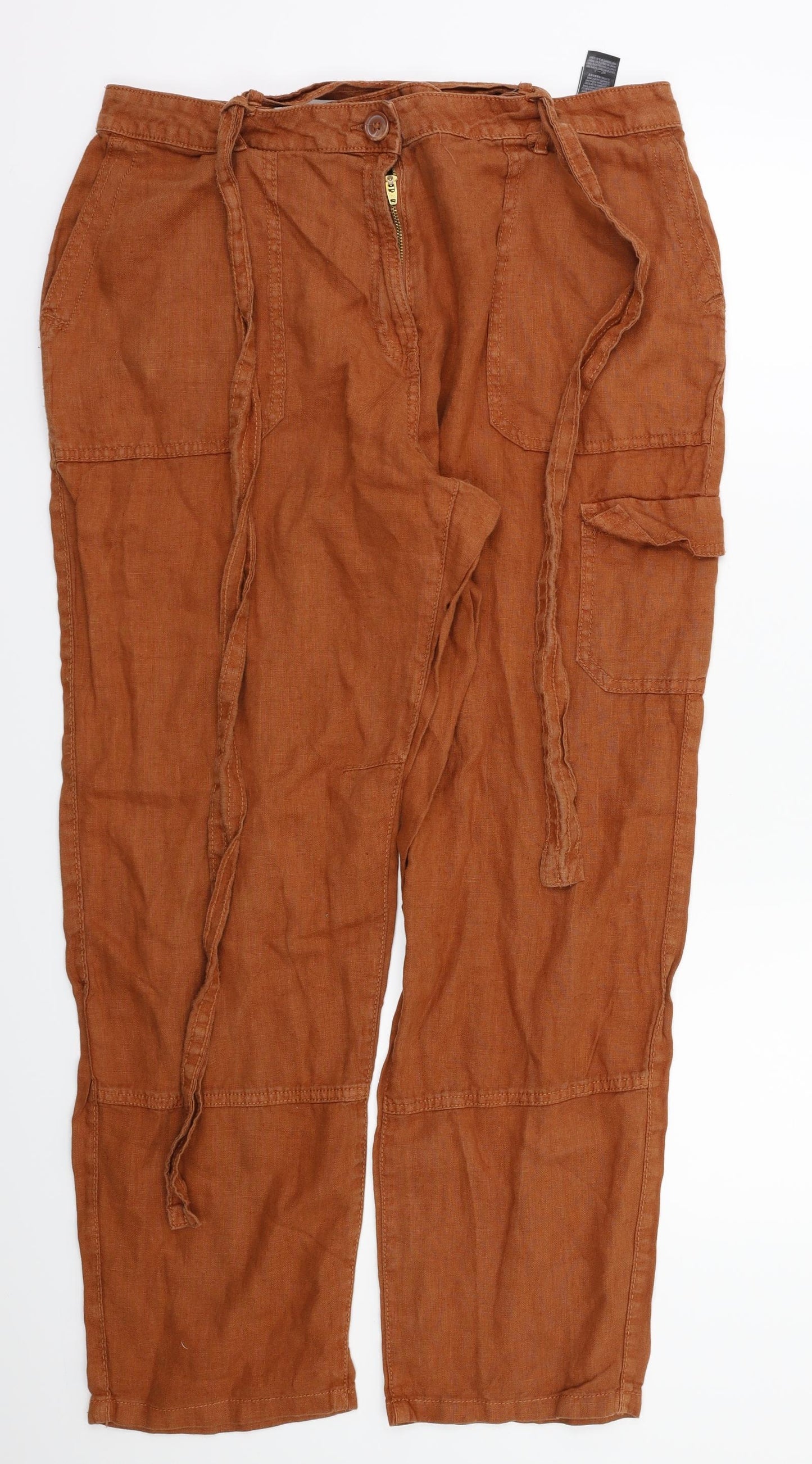 M&S  Mens Brown   Trousers  Size 16 L28 in