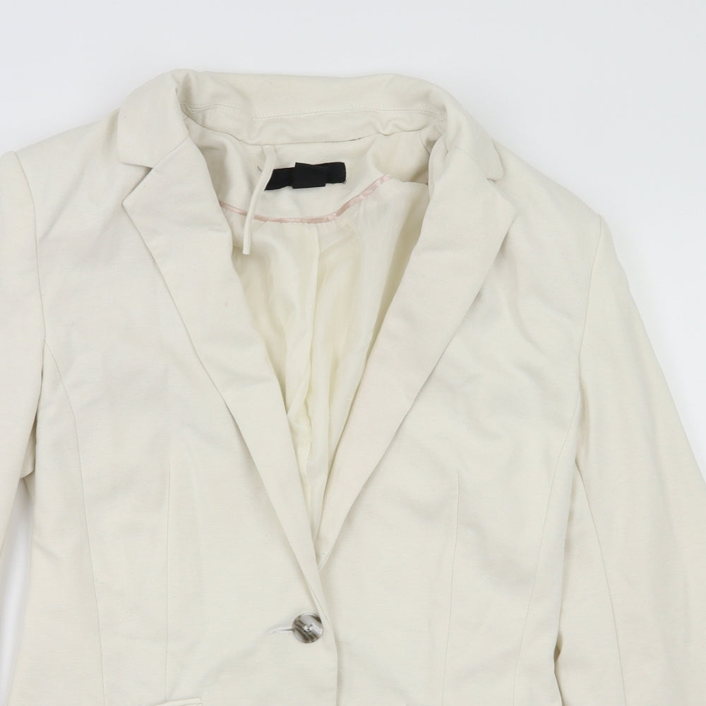 H&M Womens Ivory   Jacket Blazer Size 8