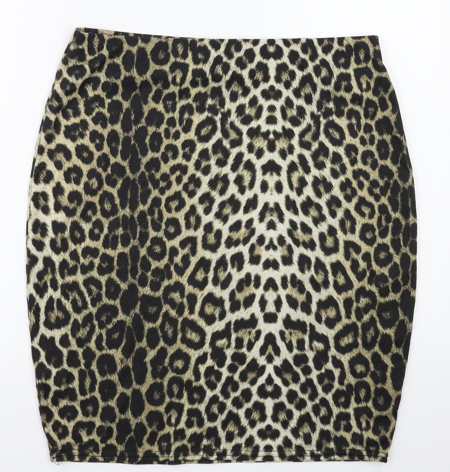 Dorothy Perkins  Womens Brown Animal Print  A-Line Skirt Size 14  - Stretch waistband