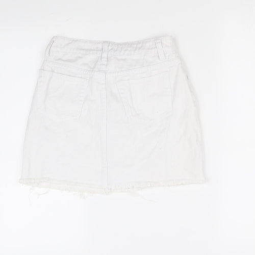 Boohoo Womens White   A-Line Skirt Size 8
